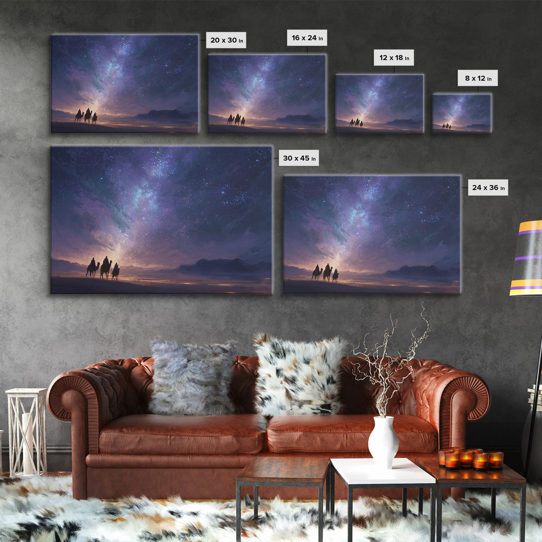 Night Journey – Framed Canvas Print – Christmas Art – Christian Wall Art – Christian Art Canvas – Jesus Painting – Christian Christmas Art