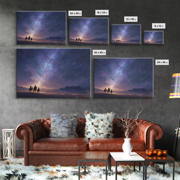 Night Journey – Framed Canvas Print – Christmas Art – Christian Wall Art – Christian Art Canvas – Jesus Painting – Christian Christmas Art