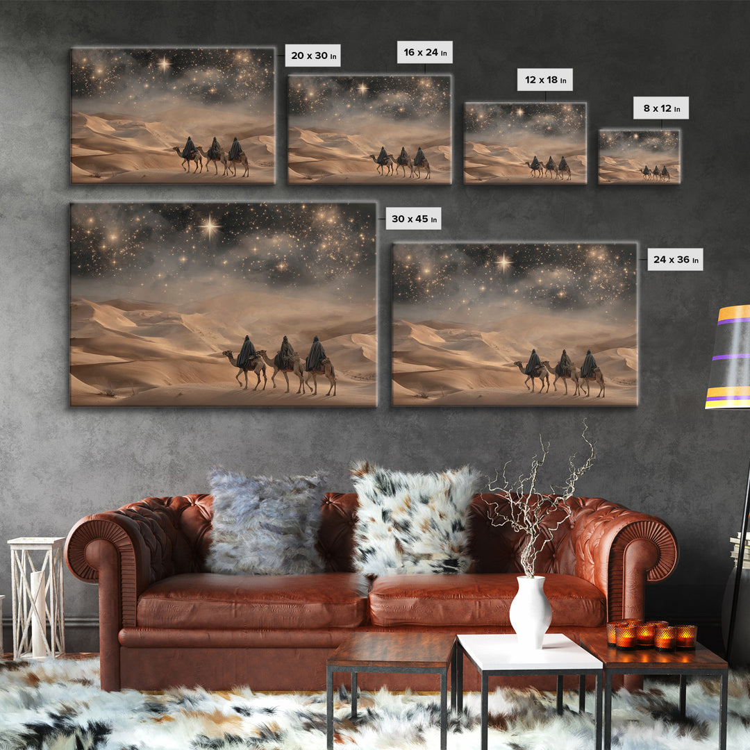 Desert Kings – Framed Canvas Print – Christian Wall Art – Christian Gift Ideas – Christian Art Canvas – Christmas Art – Christian Christmas