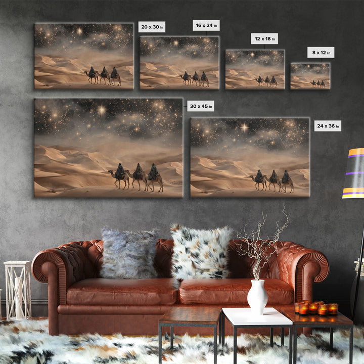 Desert Kings – Framed Canvas Print – Christian Wall Art – Christian Gift Ideas – Christian Art Canvas – Christmas Art – Christian Christmas