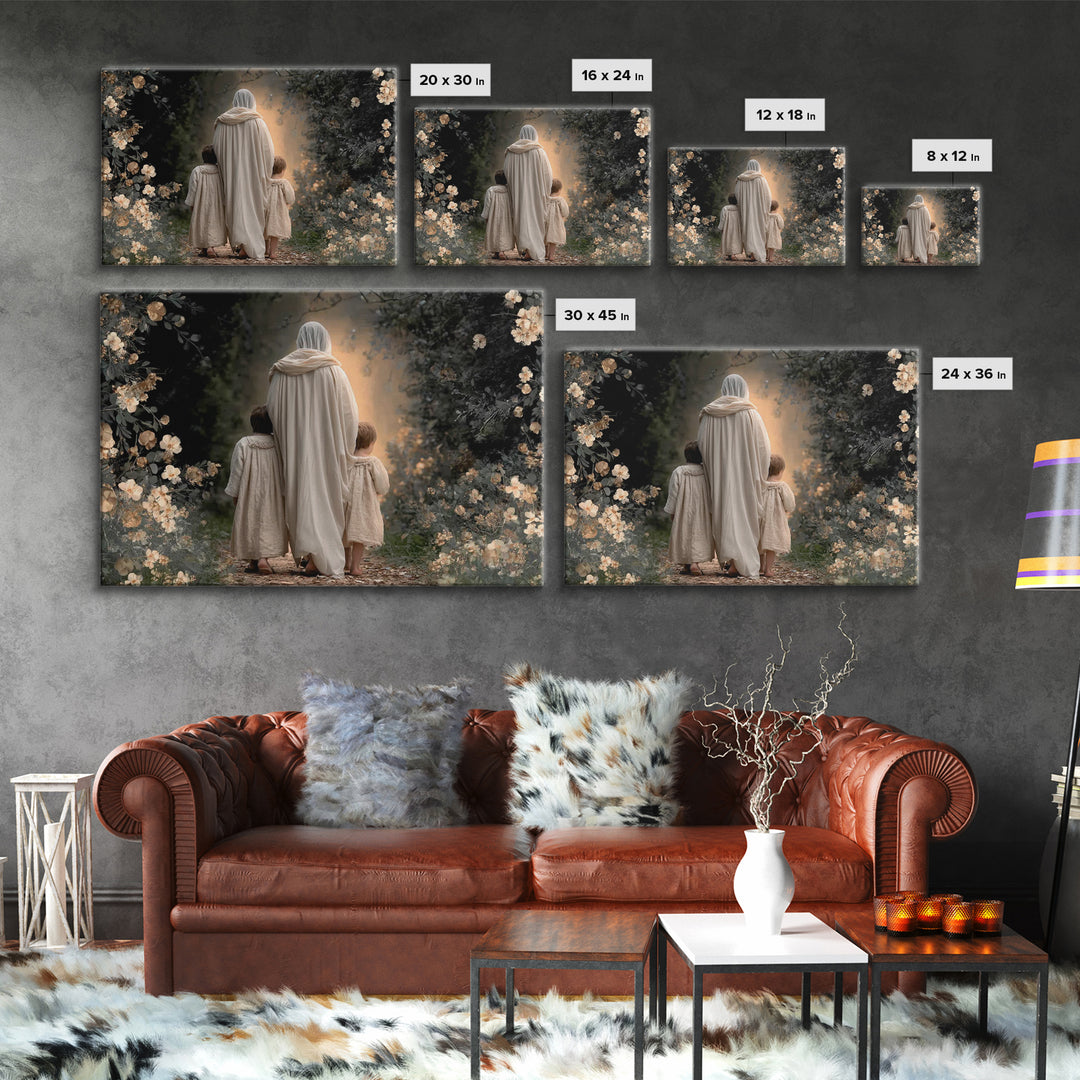 Guiding Shepherd – Framed Canvas Print – Christian Art Canvas – Jesus Painting – Christian Wall Art – Christian Gift – Christian Art