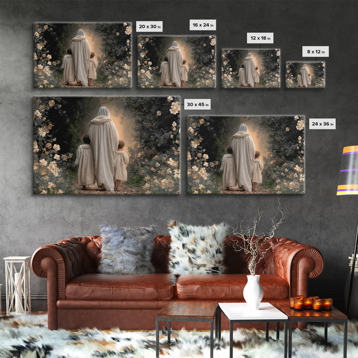 Guiding Shepherd – Framed Canvas Print – Christian Art Canvas – Jesus Painting – Christian Wall Art – Christian Gift – Christian Art