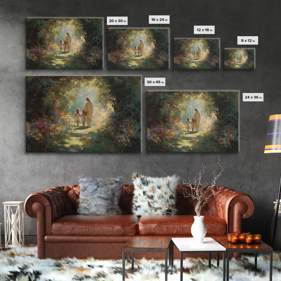 Heaven’s Garden – Framed Canvas Print – Christian Wall Art – Christian Art Canvas – Jesus Painting – Christian Art Gift – Christian Decor