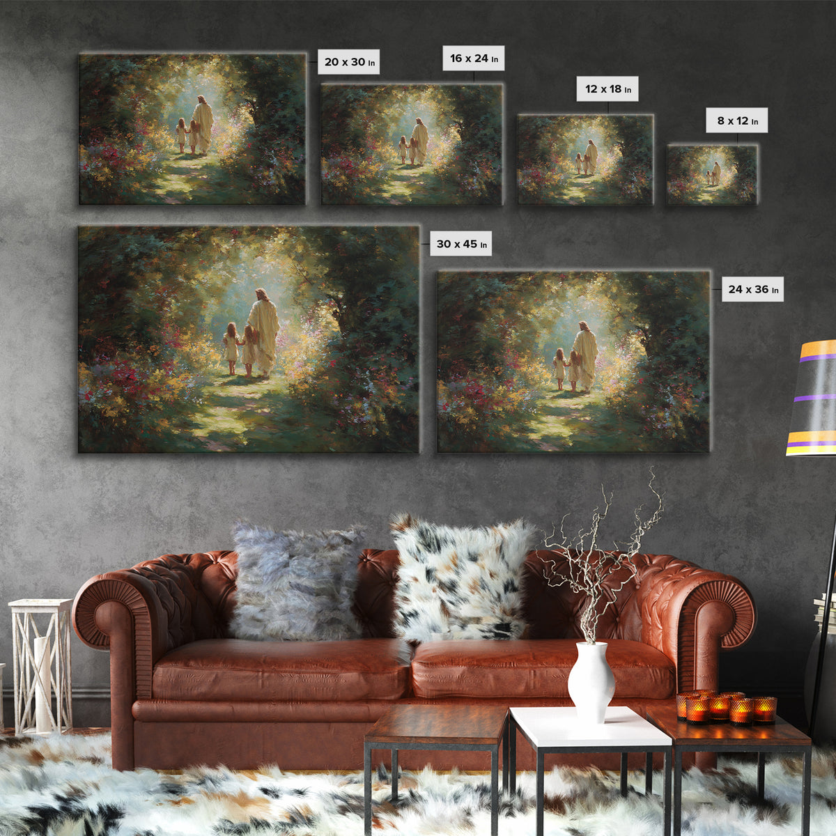 Heaven’s Garden – Framed Canvas Print – Christian Wall Art – Christian Art Canvas – Jesus Painting – Christian Art Gift – Christian Decor