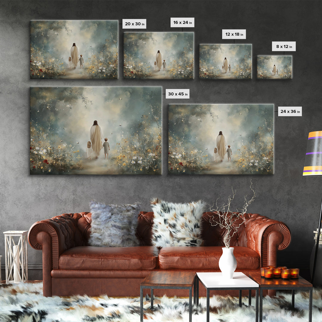 Heavenly Path Bloom | Framed Canvas Print | Christian Wall Art | Christian Art Print | Jesus Painting | Christian Decor