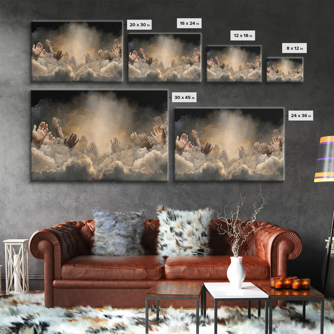 Cloudbound Praise | Framed Canvas Print | Christian Art Prints | Christian Wall Art | Large Christian Painting | Moody Christian Art | Chri