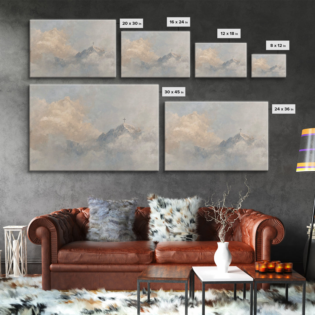 Heavenward Summit, Framed Canvas Print, Christian Art Canvas, Christian Wall Art, Subtle Christian Art, Large Christian Painting, Christian