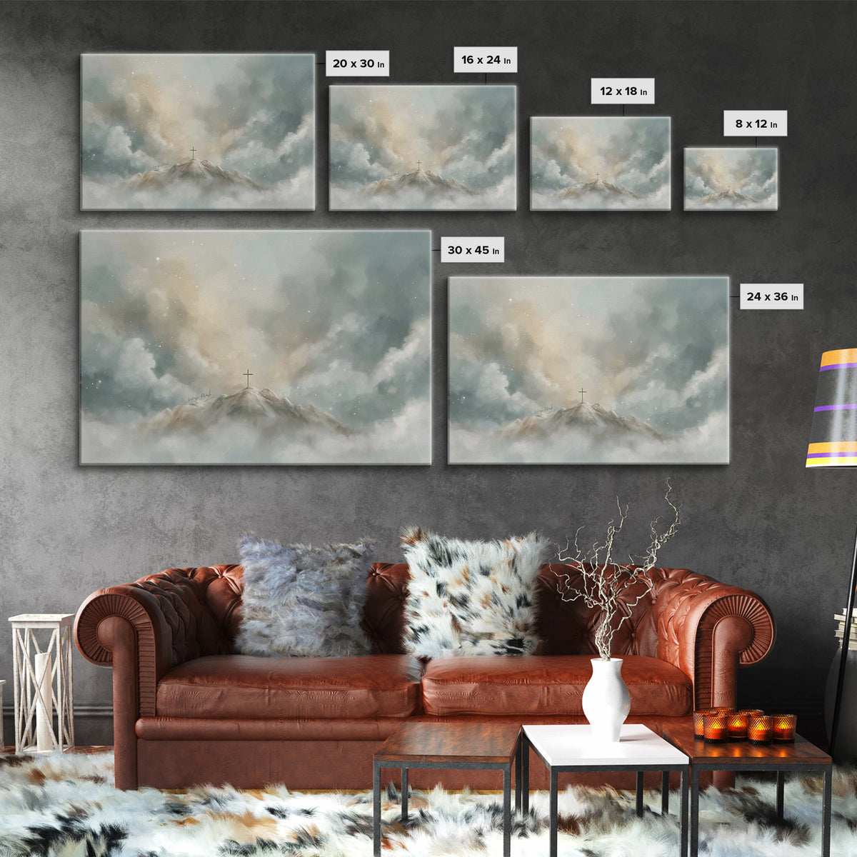Mountain of Grace – Framed Canvas Print – Christian Wall Art – Christian Art Canvas – Jesus Painting – Christian Decor – Christian Gift Ide