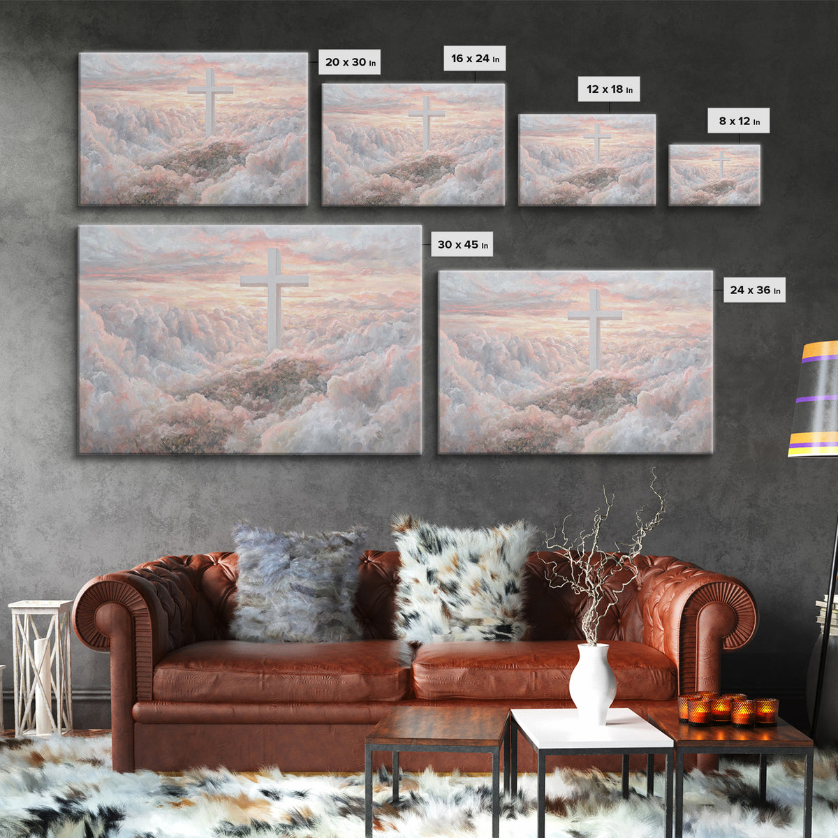 Cloudrise Hope | Framed Canvas Print | Christian Art Canvas | Modern Christian Art | Subtle Christian Art | Christian Decor for Home | Chri