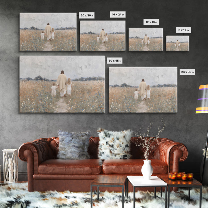 Path Of Peace – Framed Canvas Print – Christian Wall Art – Jesus Painting – Christian Art Canvas – Pastoral Scenery – Christian Christmas A