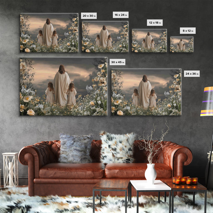 Twilight Of Grace | Framed Canvas Print | Christian Art Canvas | Jesus Painting | Moody Christian Art | Christian Wall Art | Christmas Art