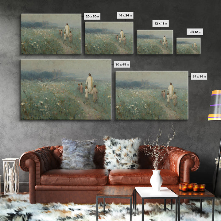 Fields Of Mercy – Framed Canvas Print – Christian Art Painting – Jesus Art Print – Moody Christian Art – Christian Wall Art – Christmas Art