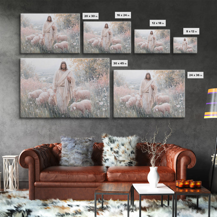 Garden Of His Care – Framed Canvas Print – Christian Art Canvas – Jesus Painting – Christian Wall Art – Christian Art