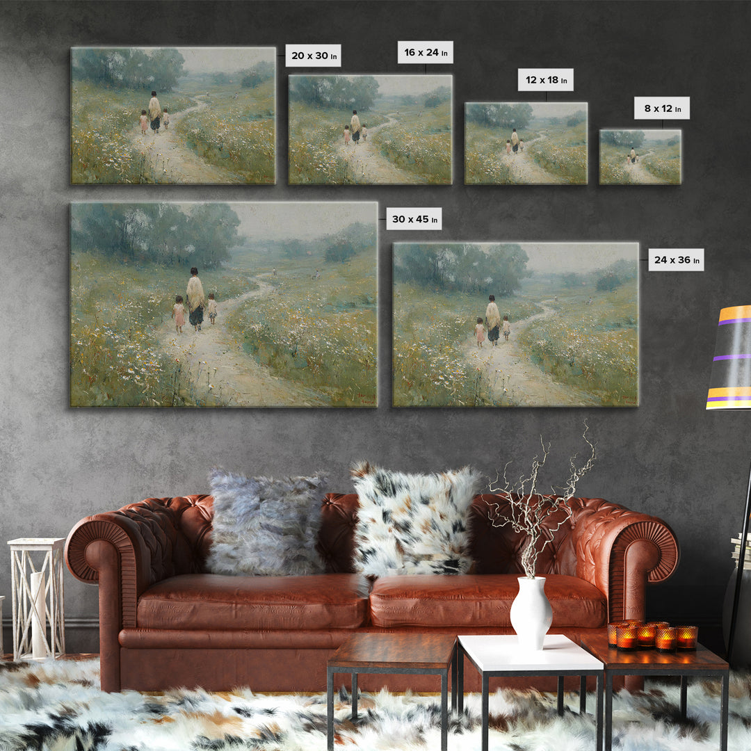Meadow Family Hope, Framed Canvas Print, Christian Art, Christian Wall Art, Christian Art Canvas, Christian Decor