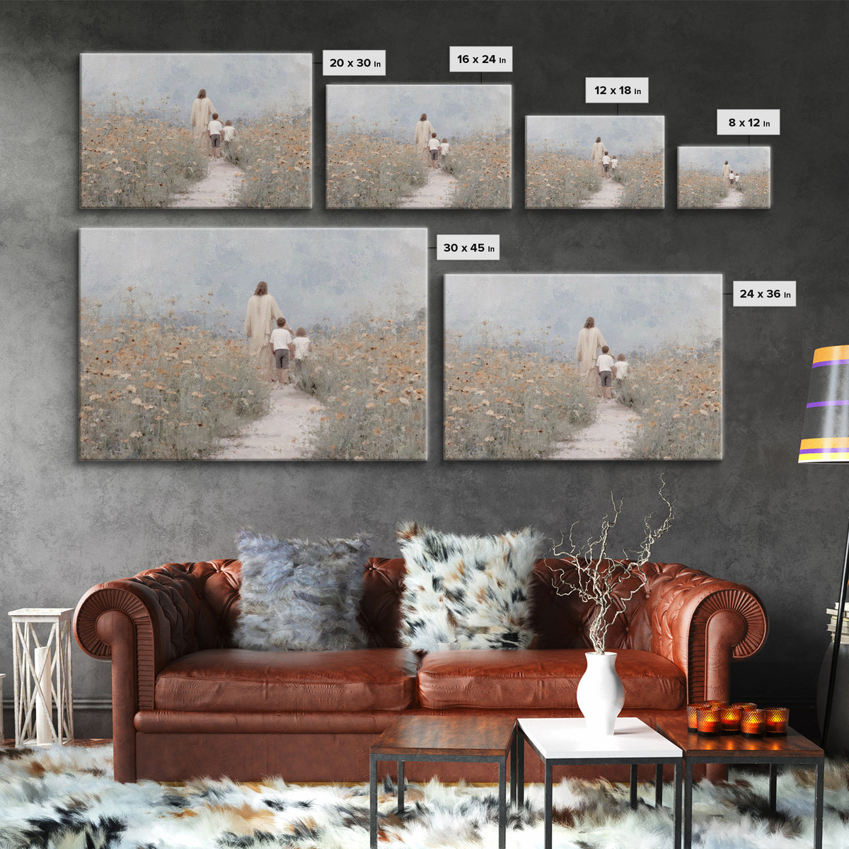 Fields Of Mercy, Framed Canvas Print, Jesus Painting, Christian Wall Art, Christian Art Canvas, Christmas Art Prints, Christian Gift Ideas
