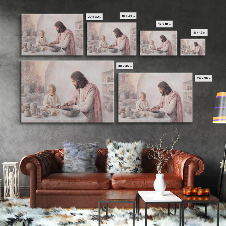 Home Of Faith, Framed Canvas Print, Christian Wall Art, Christian Art Canvas, Jesus Painting, Christian Christmas Art, Christian Decor