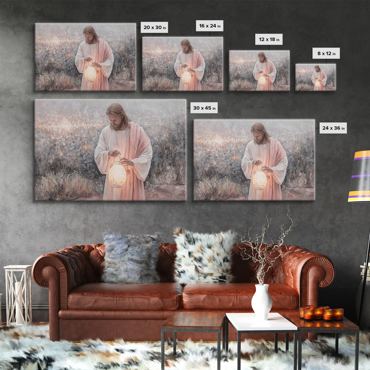 City Of Light – Framed Canvas Print – Jesus Painting – Christian Wall Art – Christian Art Canvas – Christian Christmas Art – Unique Christi