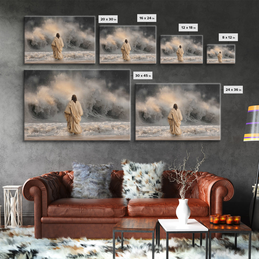 Stormlight Grace – Framed Canvas Print – Christian Art Canvas – Christmas Art Prints – Moody Christmas Art – Christian Wall Art – Jesus Pai