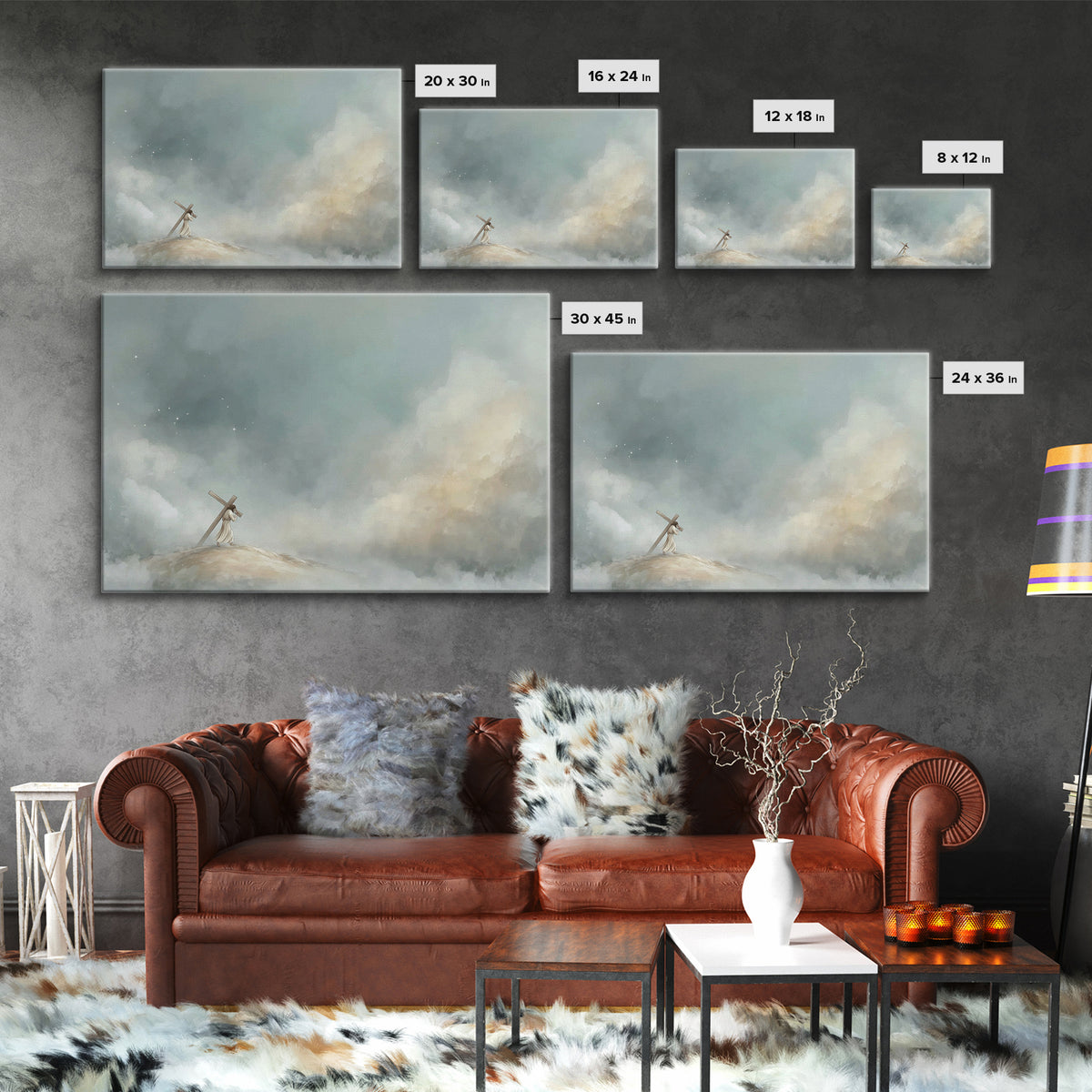 Hilltop Journey – Framed Canvas Print – Jesus Painting – Christian Art Canvas – Christian Wall Art – Subtle Christian Art – Christian Gift