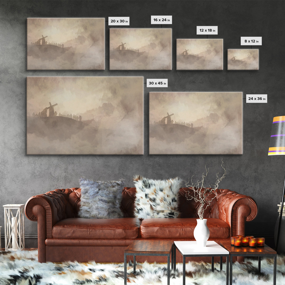 Calvary Silence – Framed Canvas Print – Christian Art Canvas – Christian Wall Art – Jesus Painting – Large Christian Painting – Christian H