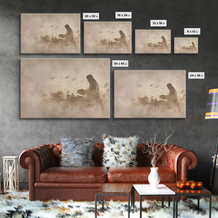 Heavenly Provision – Framed Canvas Print – Christian Wall Art – Christian Art Canvas – Jesus Painting – Moody Christian Art – Christian Art