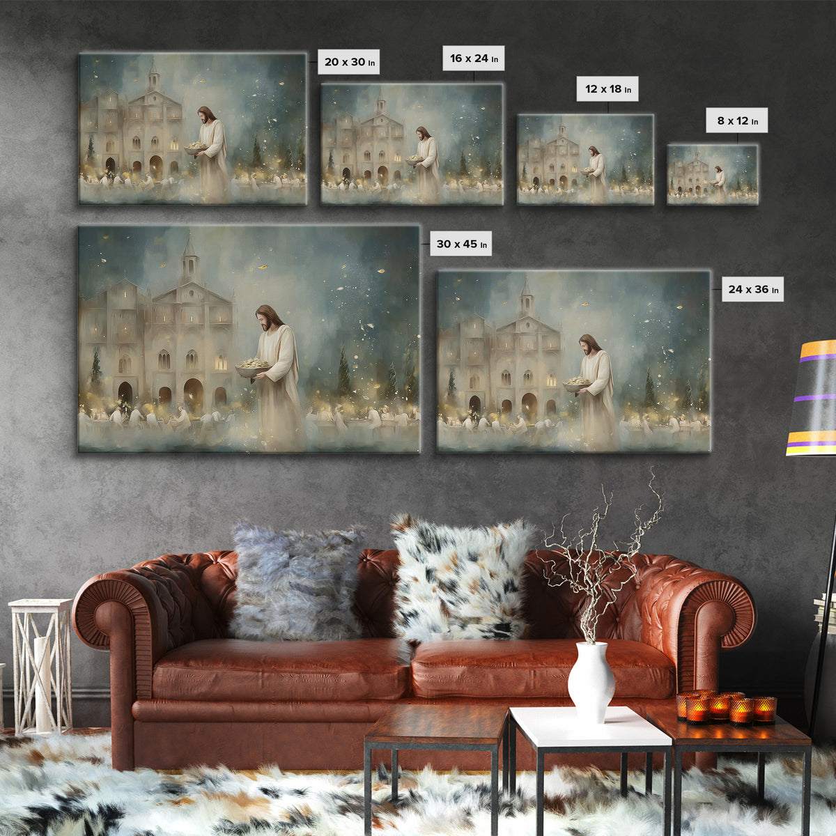 Cathedral Blessing – Framed Canvas Print – Christian Wall Art – Christian Art Canvas – Jesus Painting – Moody Christian Art – Christian Dec