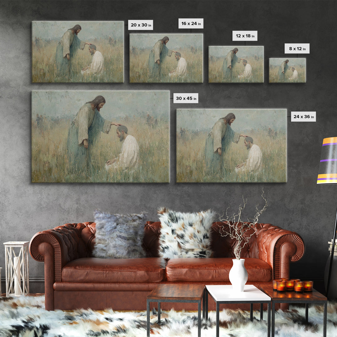 Morning Of Healing – Framed Canvas Print – Christian Painting – Christian Wall Art – Jesus Art Print – Christian Art Canvas – Christian Gif