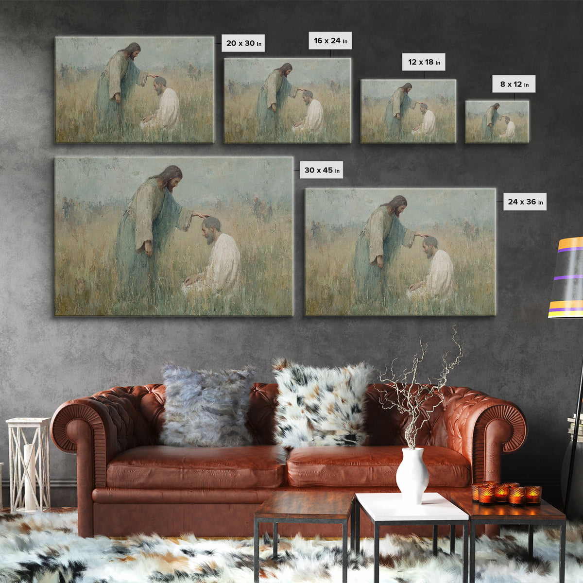 Morning Of Healing – Framed Canvas Print – Christian Painting – Christian Wall Art – Jesus Art Print – Christian Art Canvas – Christian Gif