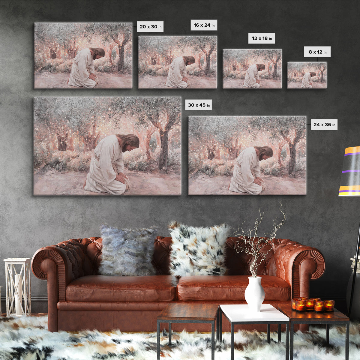 Light In Gethsemane – Framed Canvas Print – Christian Art Canvas – Jesus Painting – Christian Wall Art – Large Christian Art – Christian De