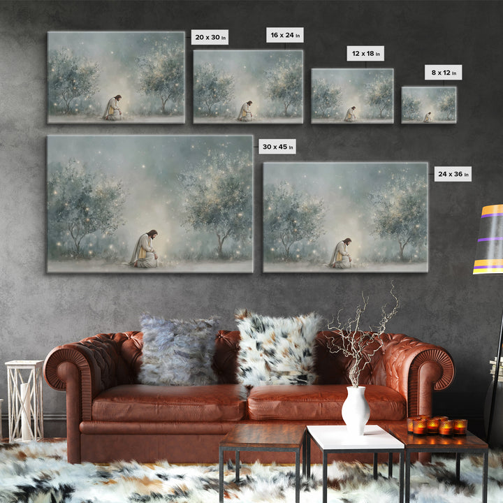Heavenly Stillness - Framed Canvas Print - Christian Wall Art - Modern Christian Art - Jesus Painting - Christian Art Canvas