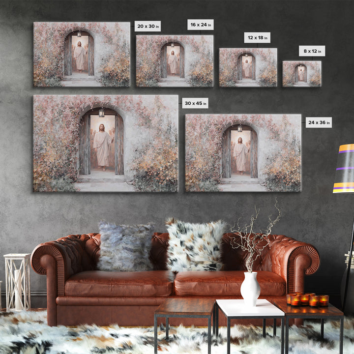 Blessed Entryway - Framed Canvas Print - Christian Art Canvas - Christian Wall Art - Jesus Painting - Christian Christmas Art