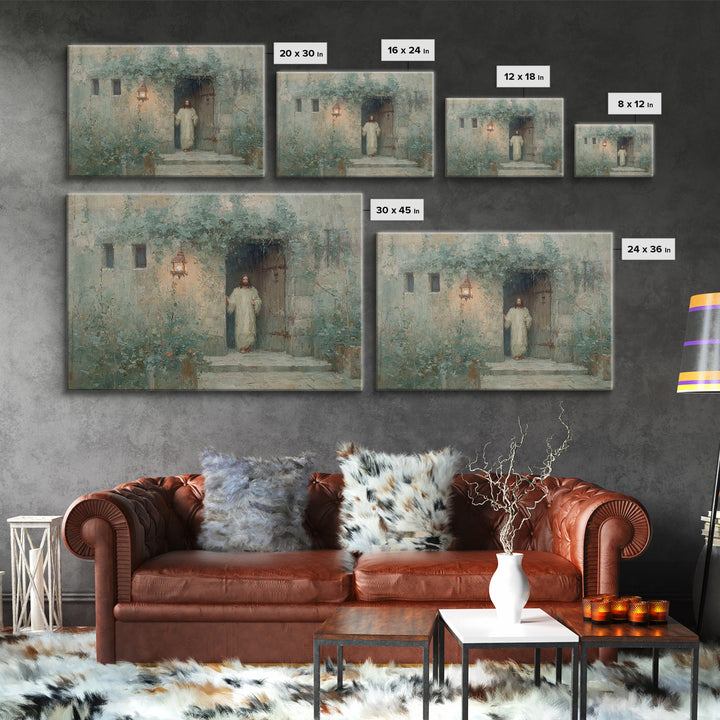 Light Of Welcome - Framed Canvas Print - Christian Wall Art - Modern Christian Art - Jesus Painting - Christian Art Canvas