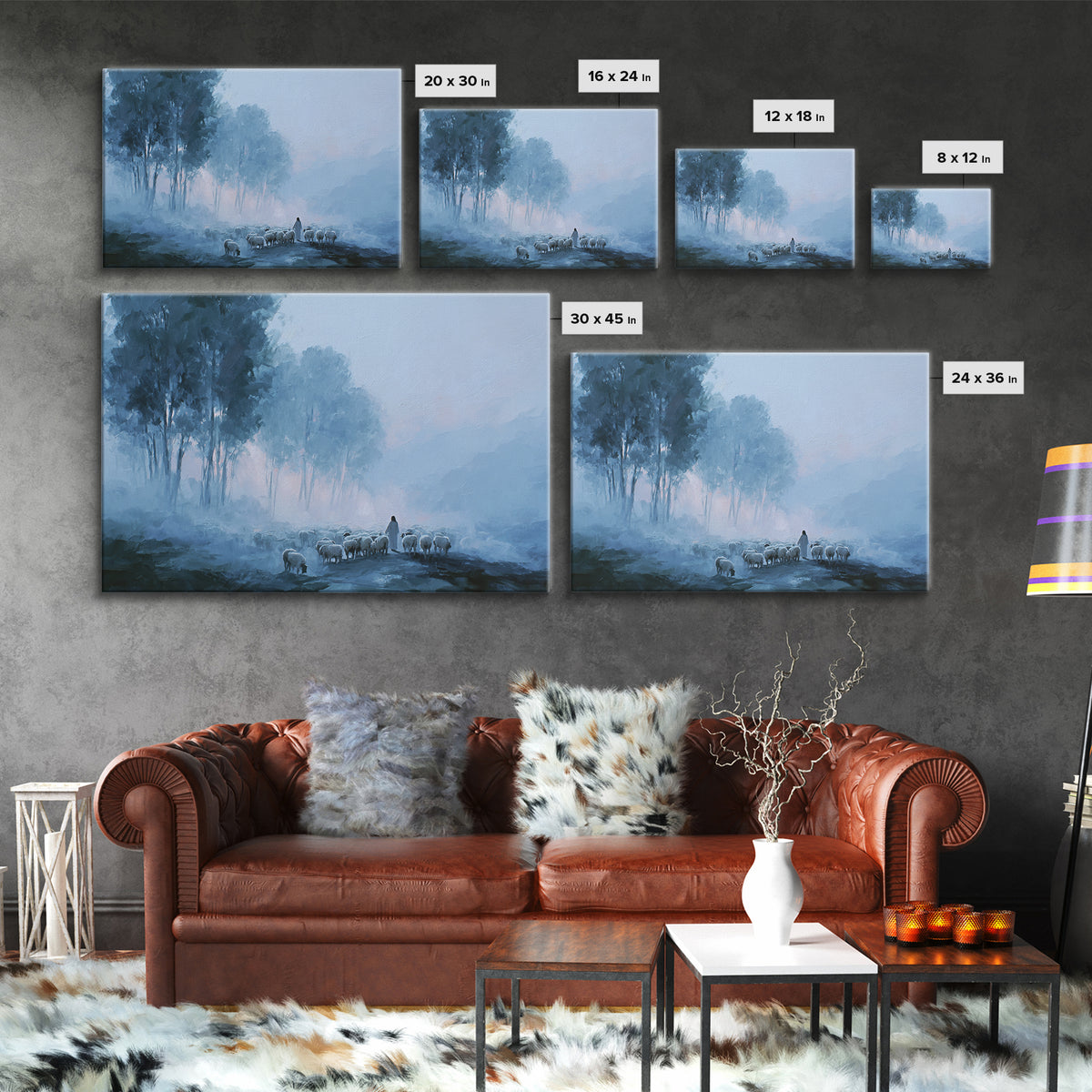 Misty Guidance – Framed Canvas Print – Christian Wall Art – Modern Christian Art – Jesus Painting – Christian Art Canvas