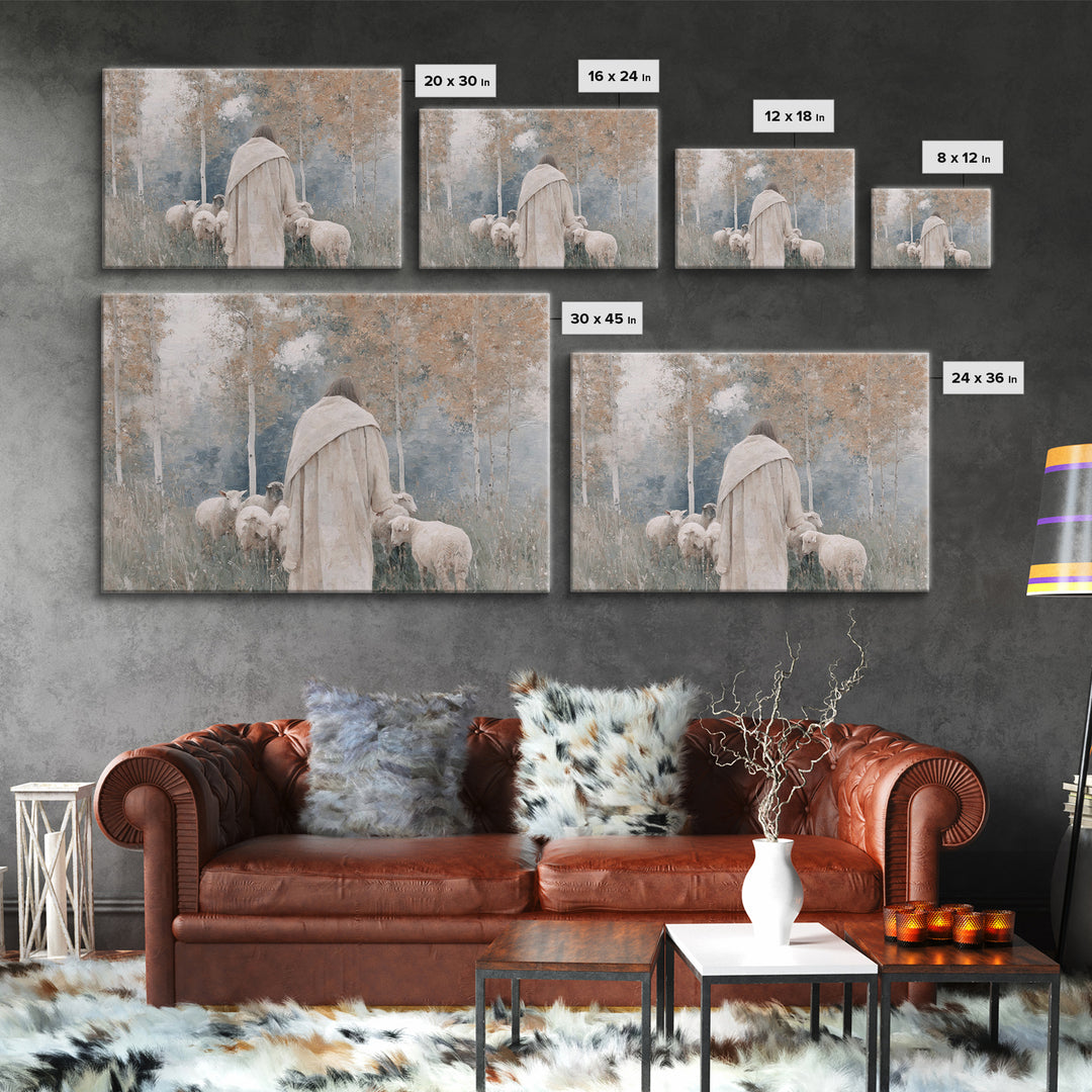 Gentle Watch – Framed Canvas Print – Christian Art Canvas – Subtle Christian Art – Christian Wall Art – Jesus Painting
