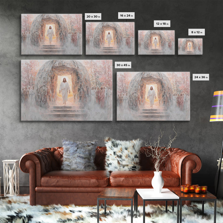 Glory Beyond The Tomb | Framed Canvas Print | Christian Art | Jesus Painting | Christian Wall Art | Christian Art Canvas | Easter Art | Chr