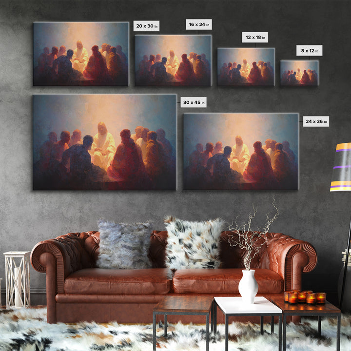 Eternal Gathering, Framed Canvas Print, Christian Art Canvas, Jesus Painting, Christian Wall Art, Christmas Art Prints, Modern Christian Ar