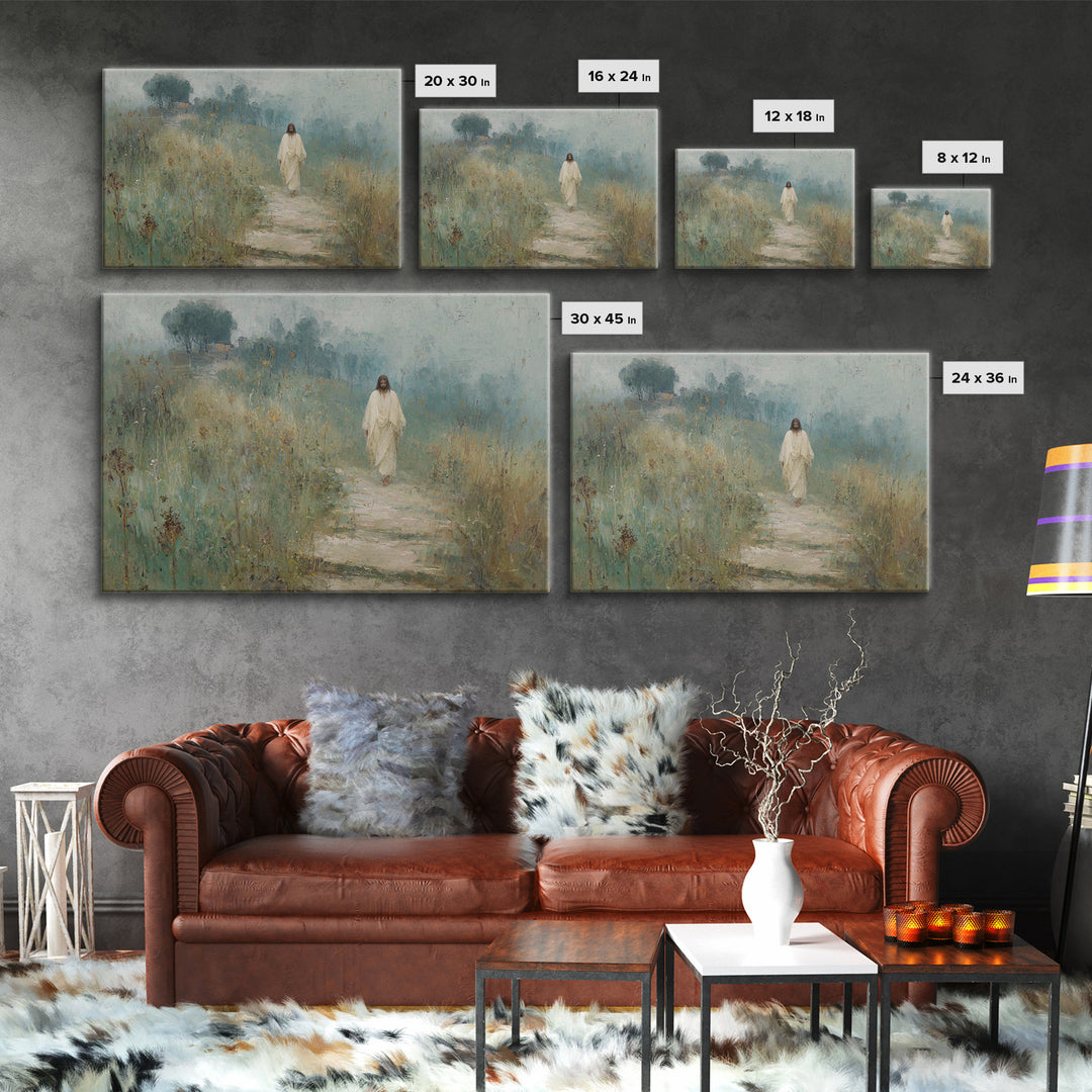 Fields Of Promise | Framed Canvas Print | Christian Art Canvas | Jesus Painting | Christian Wall Art | Subtle Christian Art