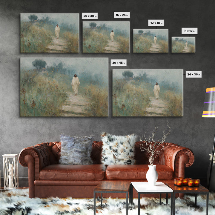 Fields Of Promise | Framed Canvas Print | Christian Art Canvas | Jesus Painting | Christian Wall Art | Subtle Christian Art