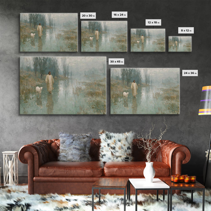 Quiet Meadow Light | Framed Canvas Print | Christian Art Canvas | Jesus Painting | Moody Christian Art | Christian Wall Art