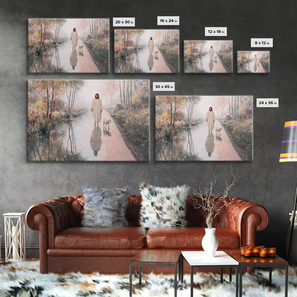 Evening Light Guide - Framed Canvas Print - Jesus Painting - Christian Art Canvas - Christian Wall Art - Moody Christian Art