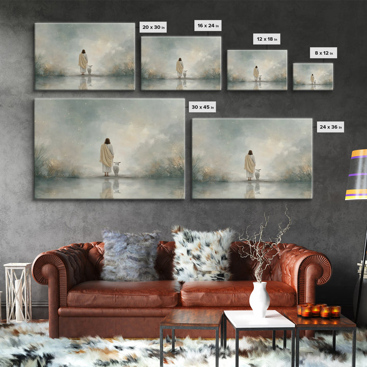 Heaven’s Gentle Shore – Framed Canvas Print – Christian Wall Art – Jesus Painting – Christian Art Canvas – Subtle Christian Art