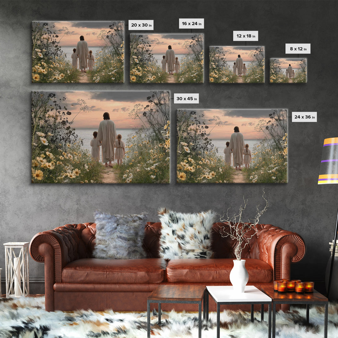 Sunset Of Mercy – Framed Canvas Print – Christian Art Canvas – Jesus Painting – Christian Wall Art – Moody Christian Art
