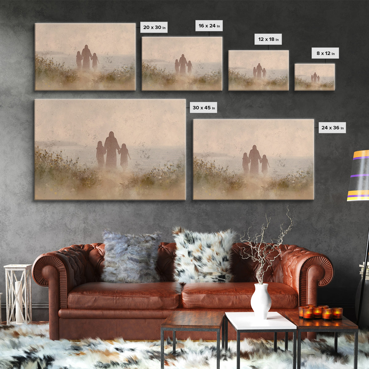 Whispered Meadow Path | Framed Canvas Print | Christian Art Canvas | Jesus Painting | Christian Wall Art | Unique Christian Art