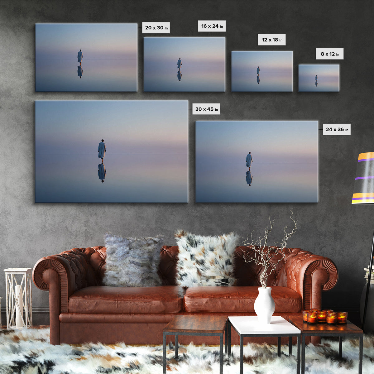 Still Waters Peace – Framed Canvas Print – Christian Art Canvas – Jesus Painting – Christian Wall Art – Minimalist Christian Art