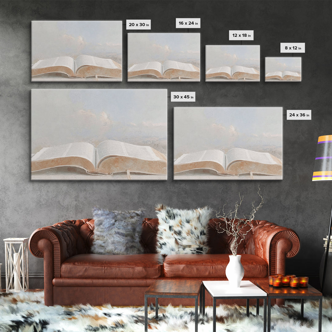 Heavenly Scripture – Framed Canvas Print – Christian Art Canvas – Christian Wall Art – Christian Painting – Christian Art Print – Christian