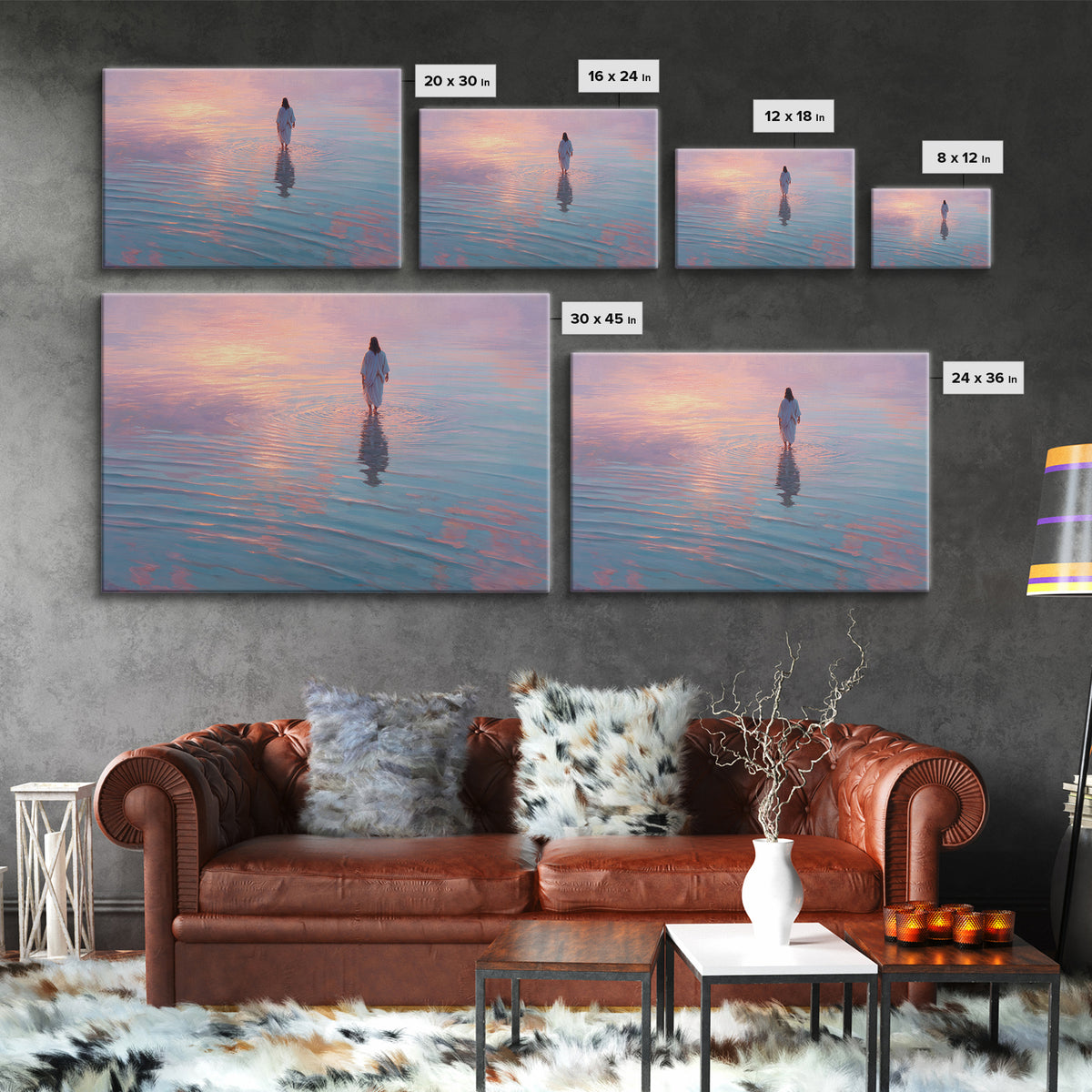 Waves Of Glory – Framed Canvas Print – Jesus Painting – Christian Art Canvas – Christian Wall Art – Modern Christian Art – Christian Decora