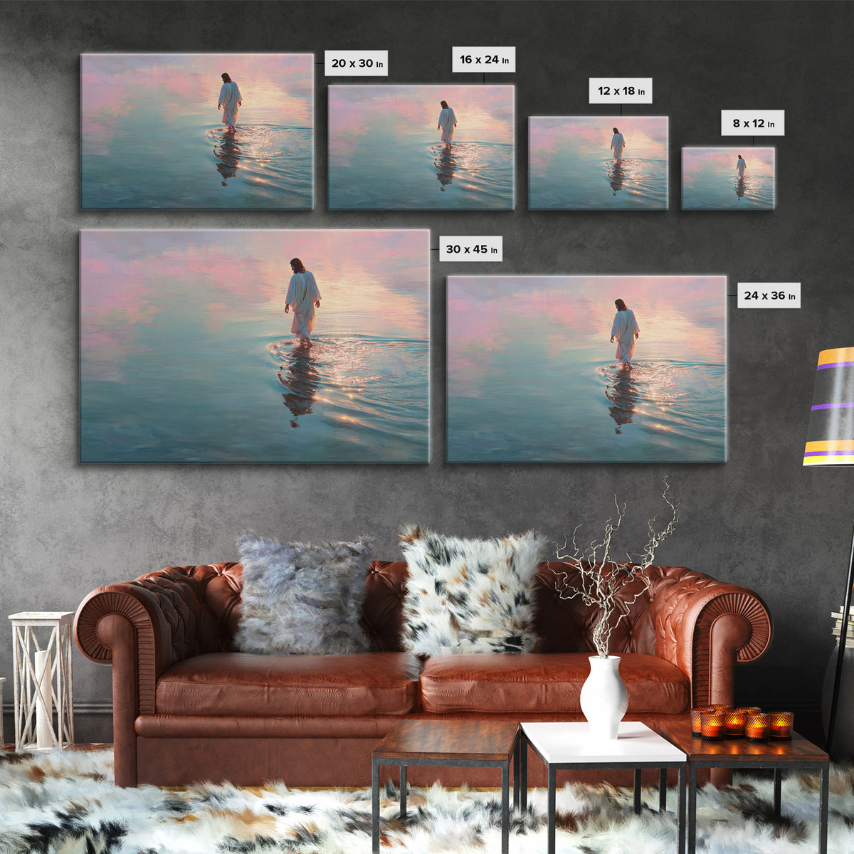 Radiant Path of Peace – Framed Canvas Print – Jesus Painting – Christian Wall Art – Christian Art Canvas – Modern Christian Art – Christian