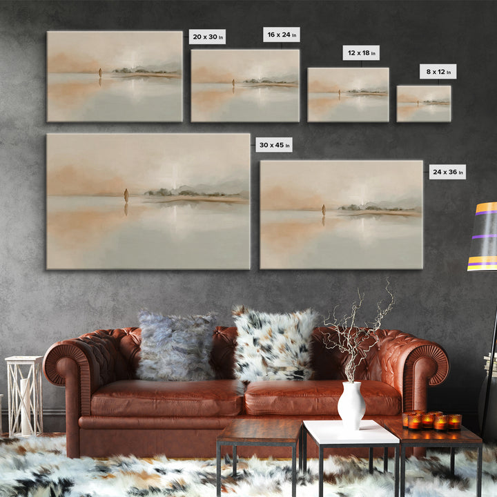 Silent Horizon Peace, Framed Canvas Print, Christian Wall Art, Jesus Painting, Christian Art Canvas, Vintage Christian Art, Large Christian