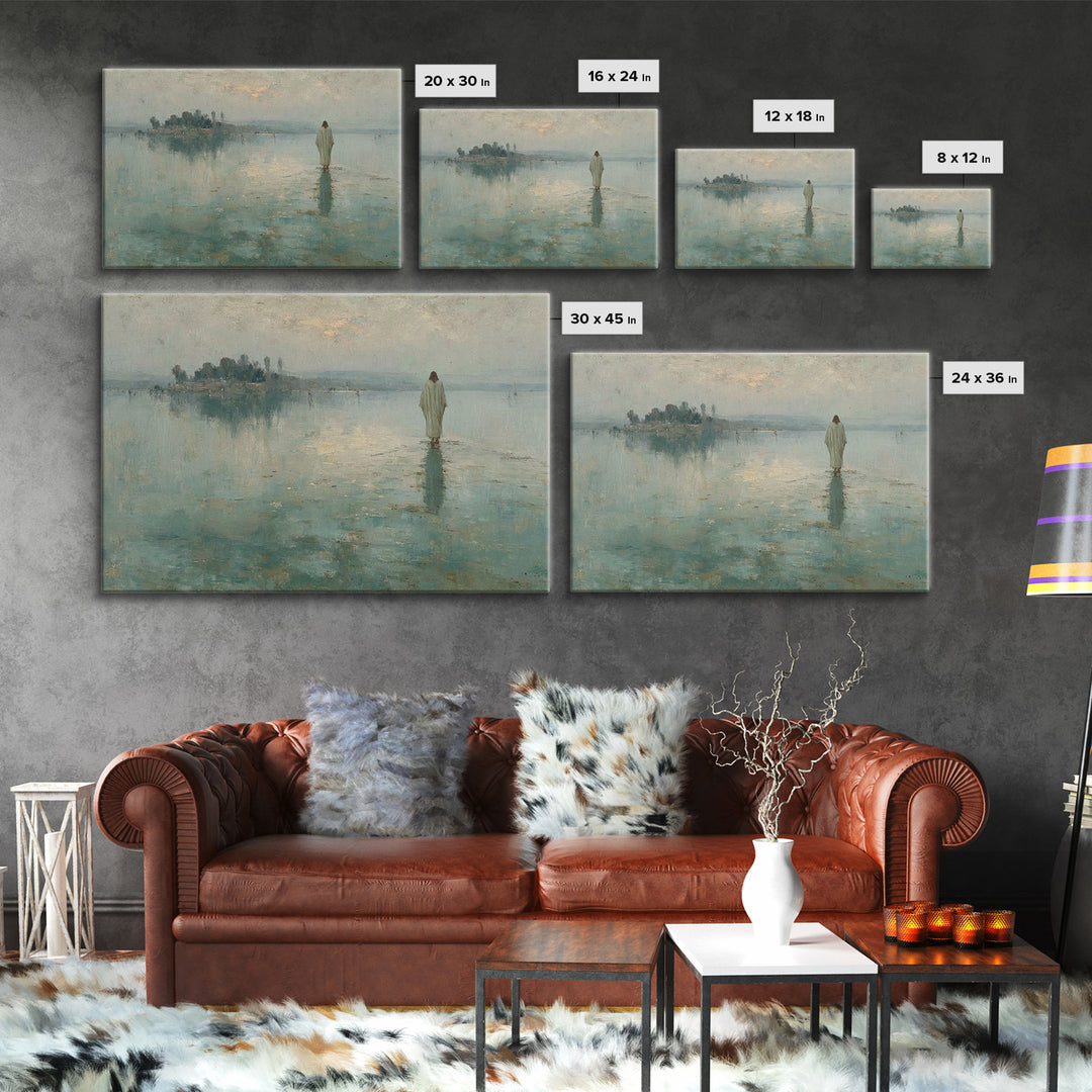 Shepherd’s Meadow – Framed Canvas Print – Christian Art Canvas – Jesus Painting – Christian Wall Art – Vintage Christian Painting – Christi
