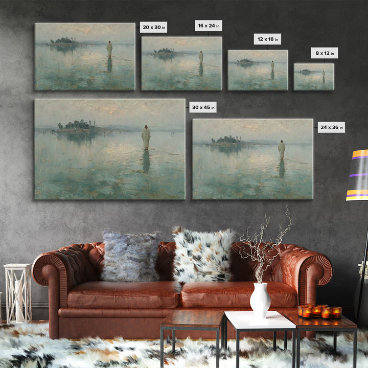 Shepherd’s Meadow – Framed Canvas Print – Christian Art Canvas – Jesus Painting – Christian Wall Art – Vintage Christian Painting – Christi